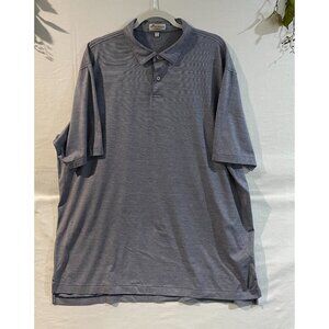 Peter Millar Nanoluxe Polo Shirt XXL 100% Cotton Gray Short Sleeve Men's Golf Sh